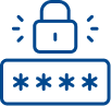 Icon of a padlock above a password field, representing how to handle sensitive cases with discretion.