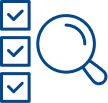 Operational Risk Investigations Icon of a checklist and magnifying glass, representing tools used in operational risk investigation.